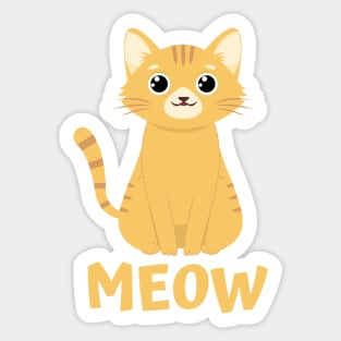 Cute Kawaii Orange Cat Meow Sticker